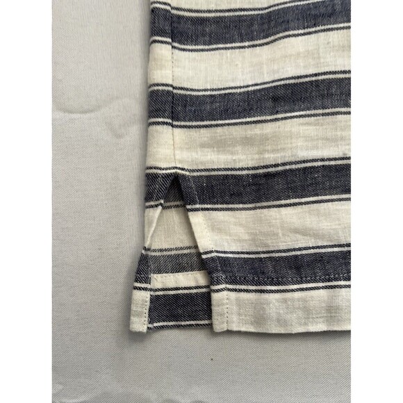 MADEWELL Striped Lace Up Top Size XS Nautical Linen/Cotton Short Sleeve Boxy - Picture 7 of 9